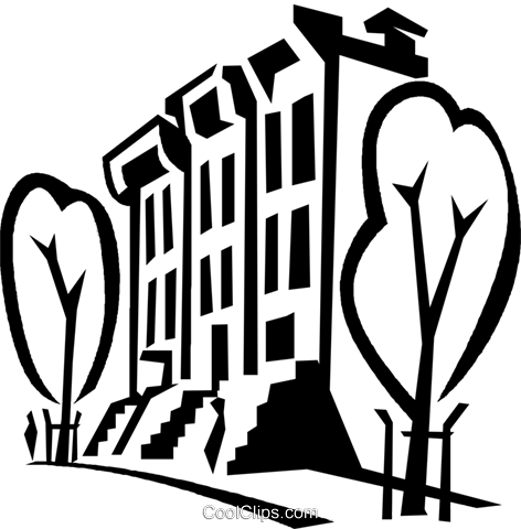 Apartment Buildings Royalty Free Vector Clip Art Illustration - Apartment Buildings Royalty Free Vector Clip Art Illustration (472x480)