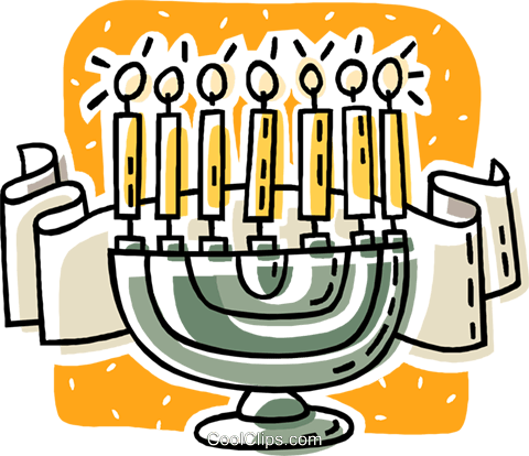 Jewish Menorah Royalty Free Vector Clip Art Illustration - Jewish Menorah Royalty Free Vector Clip Art Illustration (480x414)