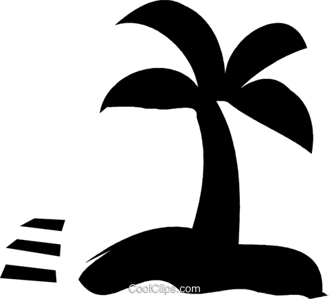 Palm Tree On An Island Royalty Free Vector Clip Art - Palm Tree On An Island Royalty Free Vector Clip Art (480x436)