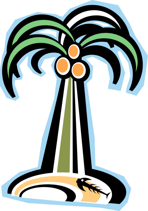 Palm Tree Royalty Free Vector Clip Art Illustration - Palm Tree Royalty Free Vector Clip Art Illustration (491x700)
