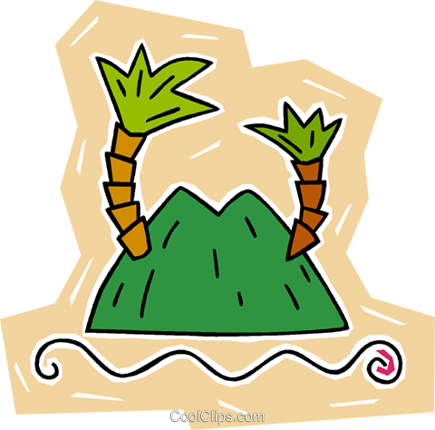 Tropical Island With Palm Trees Royalty Free Vector - Tropical Island With Palm Trees Royalty Free Vector (480x474)
