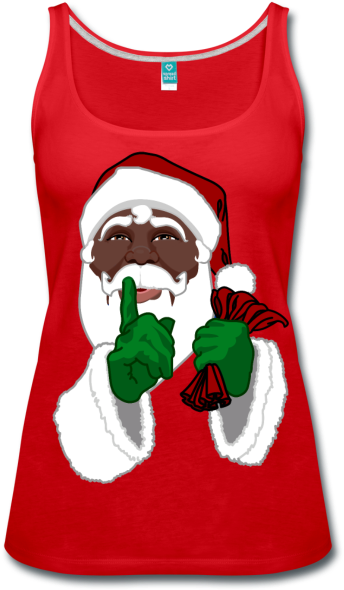 African Santa Clause Tops Women's Black Santa Tank - African Santa Clause Tops Women's Black Santa Tank (650x650)
