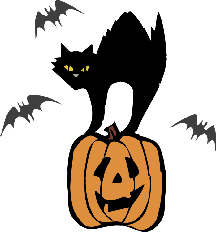 Black Cat Kitten Halloween Computer Icons - Black Cat Kitten Halloween Computer Icons (698x750)