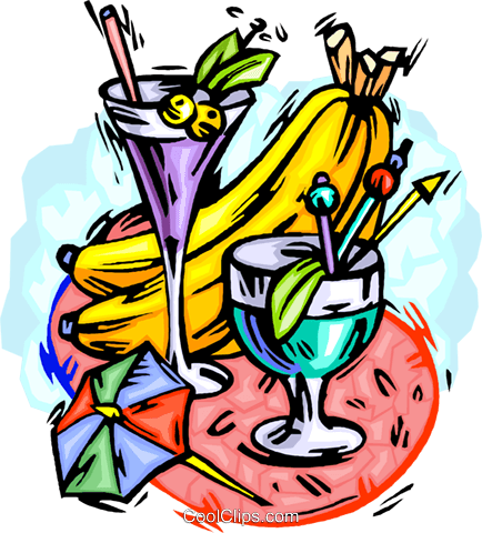 Tropical Beverages Royalty Free Vector Clip Art Illustration - Tropical Beverages Royalty Free Vector Clip Art Illustration (434x480)