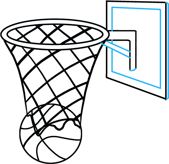 Goal Drawing Basketball Hoop - Goal Drawing Basketball Hoop (680x678)
