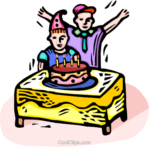 Birthday Party Royalty Free Vector Clip Art Illustration - Birthday Party Royalty Free Vector Clip Art Illustration (480x472)