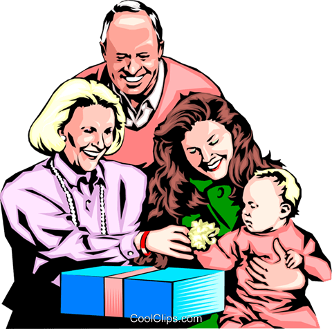 Baby's Birthday Gift Royalty Free Vector Clip Art Illustration - Baby's Birthday Gift Royalty Free Vector Clip Art Illustration (480x476)