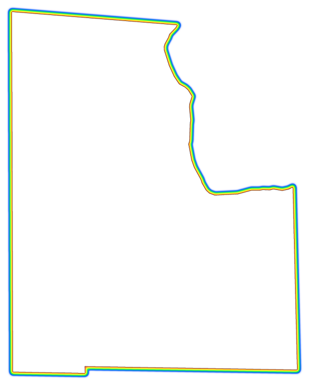 A Rainbow Outline Around A Map Of Baker - A Rainbow Outline Around A Map Of Baker (617x768)