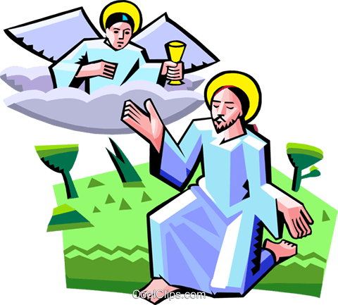 Jesus Speaking With Angel Royalty Free Vector Clip - Jesus Speaking With Angel Royalty Free Vector Clip (480x433)