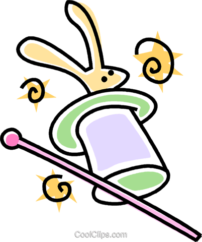 Magic Hat And Rabbit Royalty Free Vector Clip Art Illustration - Magic Hat And Rabbit Royalty Free Vector Clip Art Illustration (402x480)