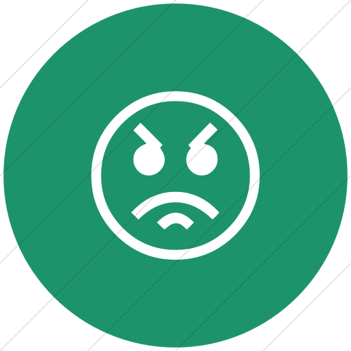 Classic Emoticons Pouting Face Icon Flat Circle White - Classic Emoticons Pouting Face Icon Flat Circle White (512x512)