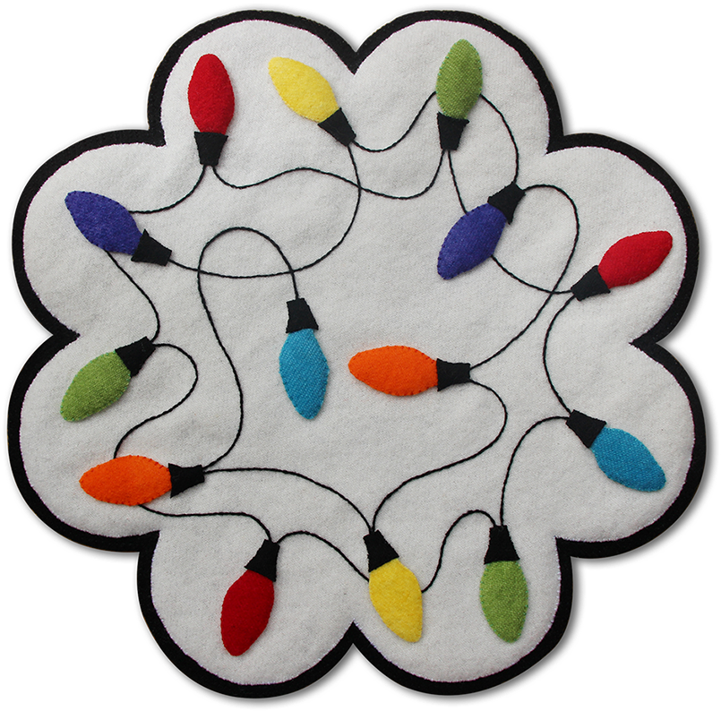 Holiday Lights Candle Mat - Holiday Lights Candle Mat (900x824)