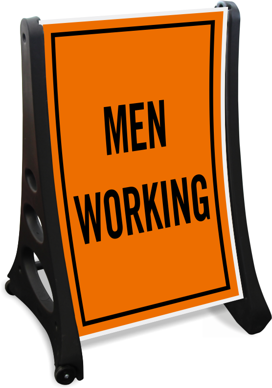 Men Working Portable Sidewalk Sign - Men Working Portable Sidewalk Sign (800x800)