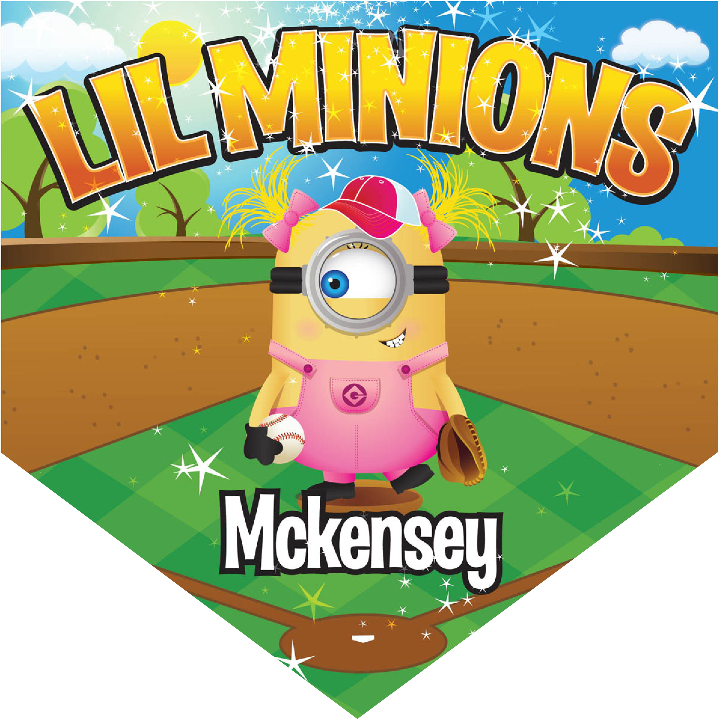 Lil Minions Home Plate Individual Team Pennant - Lil Minions Home Plate Individual Team Pennant (2448x2460)
