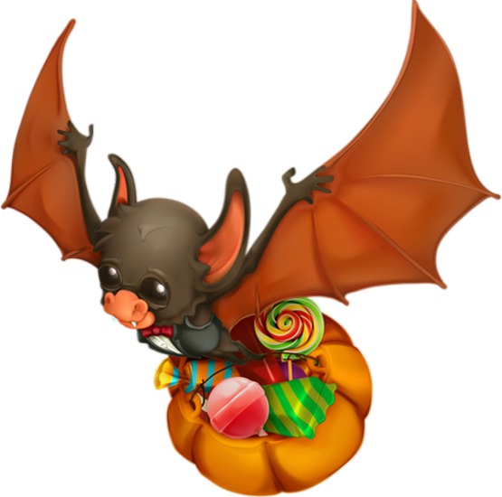 Tube Halloween, Chauve-souris Png, Bonbons, Friandises - Tube Halloween, Chauve-souris Png, Bonbons, Friandises (555x550)