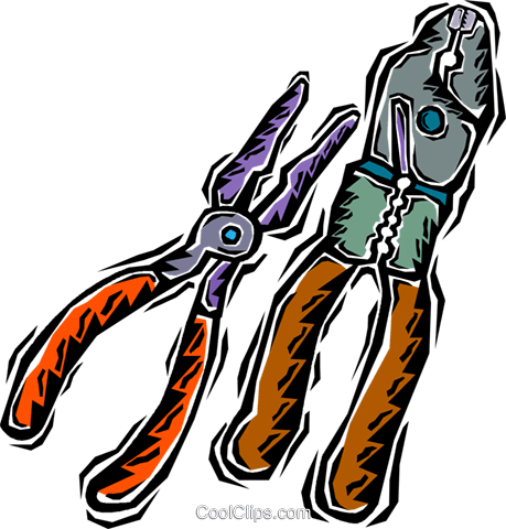 Needle Nose Pliers Royalty Free Vector Clip Art Illustration - Needle Nose Pliers Royalty Free Vector Clip Art Illustration (459x480)