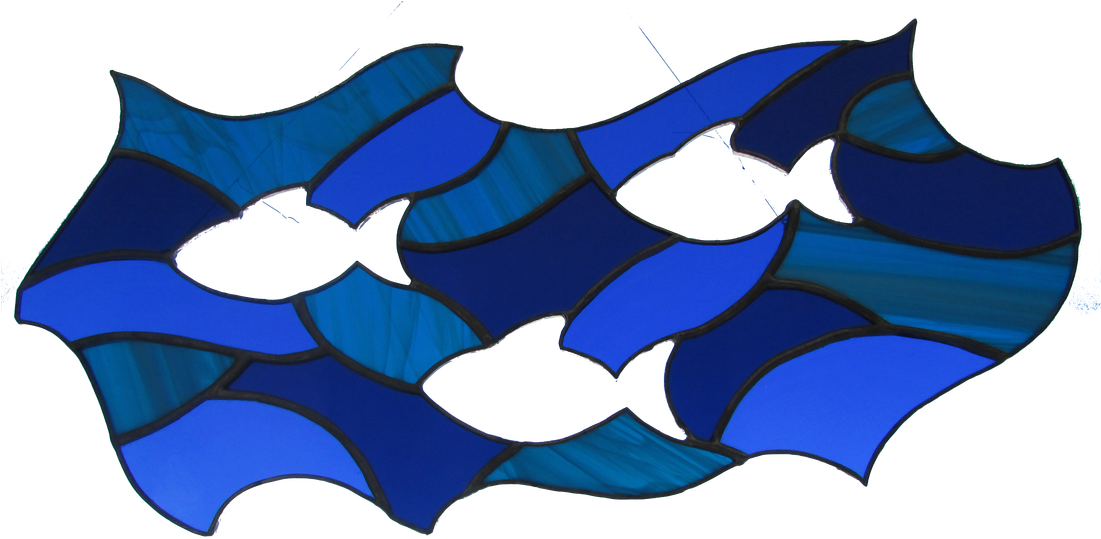 Stained Glass Abstract Fish - Stained Glass Abstract Fish (1100x547)