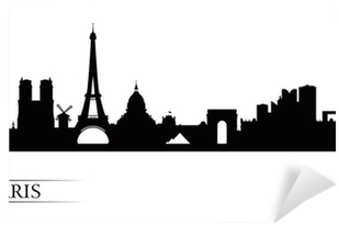 Paris City Skyline Silhouette Background Wall Mural - Paris City Skyline Silhouette Background Wall Mural (400x400)
