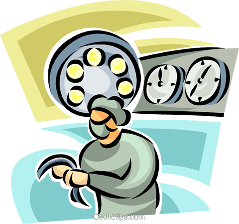 Doctor In Surgery Royalty Free Vector Clip Art Illustration - Doctor In Surgery Royalty Free Vector Clip Art Illustration (480x449)
