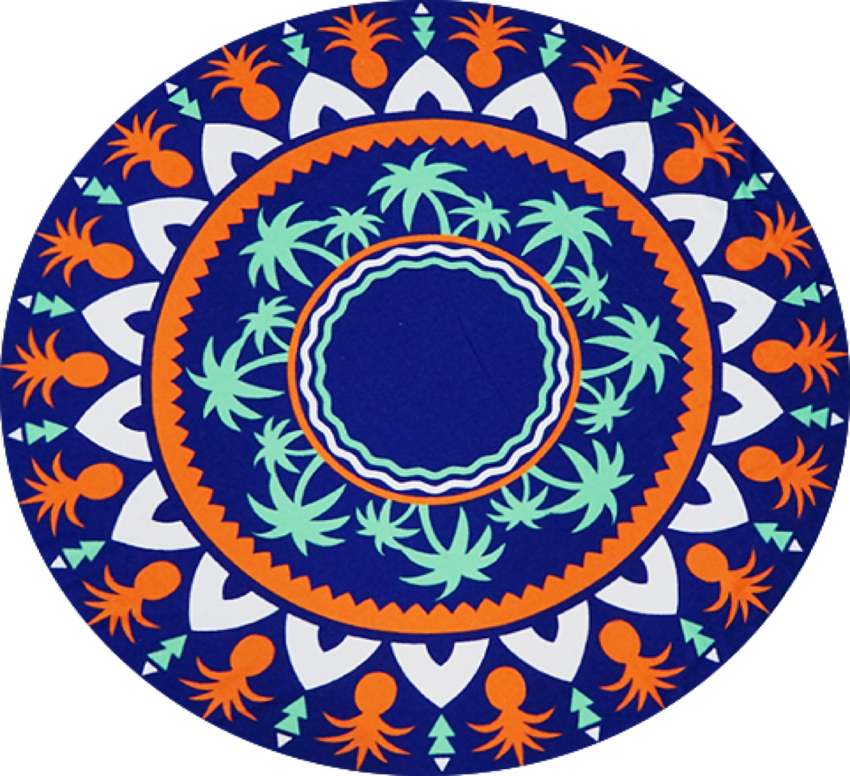 Lonely Island Round Beach Towel - Lonely Island Round Beach Towel (1239x1131)