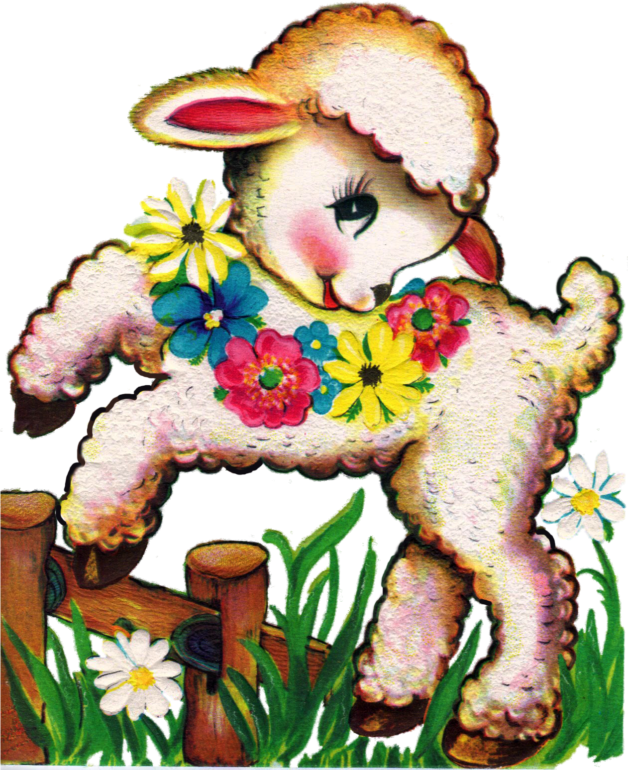 Free Freebie Printable Retro Easter Lamb - Free Freebie Printable Retro Easter Lamb (1261x1575)