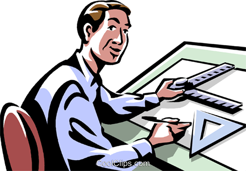 Person Working At A Drafting Table Royalty Free Vector - Person Working At A Drafting Table Royalty Free Vector (480x334)