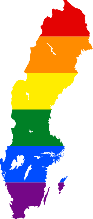 Lgbt Flag Map Of Sweden - Lgbt Flag Map Of Sweden (300x706)