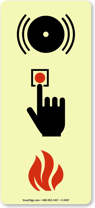 Manually Activated Alarm Initiating Device Sign - Manually Activated Alarm Initiating Device Sign (365x800)