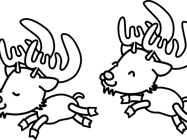 Monochrome Clipart Reindeer - Monochrome Clipart Reindeer (640x480)