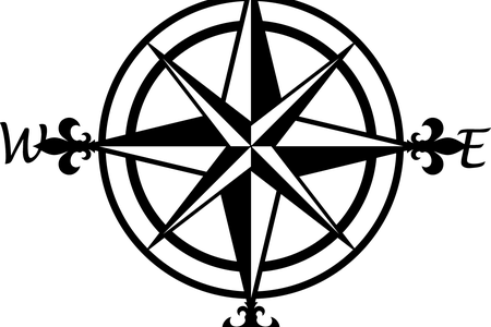 Antique Vector Compass Rose - Antique Vector Compass Rose (450x300)