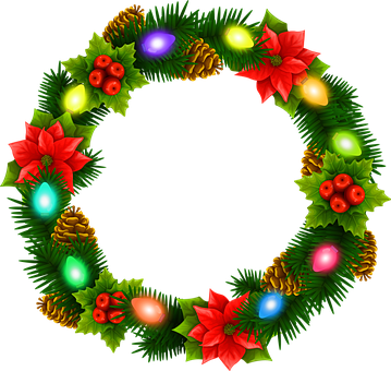 Christmas Lights Garland Png - Christmas Lights Garland Png (359x340)
