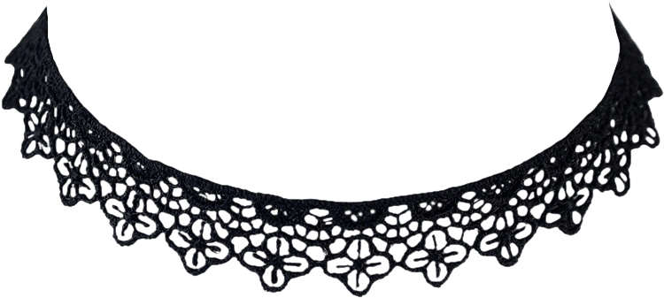 Concise Lace Floral Openwork Choker Black In Necklaces - Concise Lace Floral Openwork Choker Black In Necklaces (800x1064)