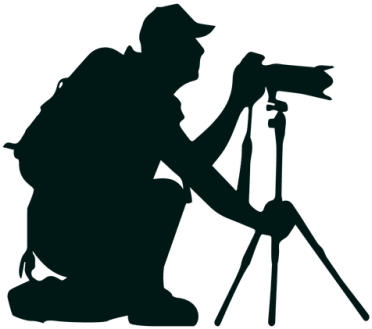 Photographer With Camera Stand Silhouette Transparent - Photographer With Camera Stand Silhouette Transparent (400x400)