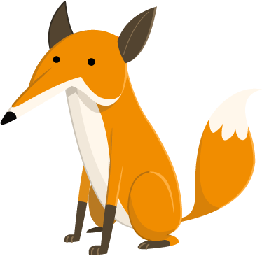 Kids Sitting Fox Wall Sticker - Kids Sitting Fox Wall Sticker (374x366)