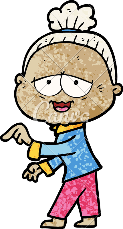 Cartoon Happy Old Lady - Cartoon Happy Old Lady (430x800)