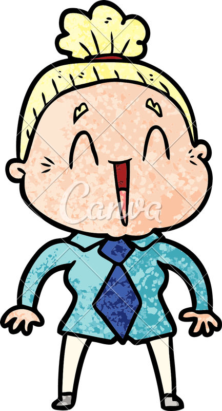 Cartoon Happy Old Lady - Cartoon Happy Old Lady (433x800)