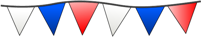 White Blue And Red Triangle Pennants - White Blue And Red Triangle Pennants (700x197)