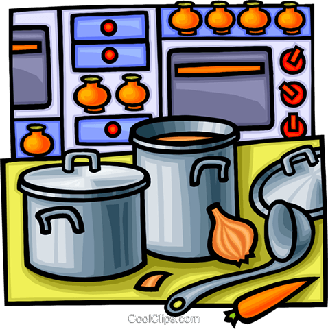 Cooking Pots And Pans Royalty Free Vector Clip Art - Cooking Pots And Pans Royalty Free Vector Clip Art (478x480)