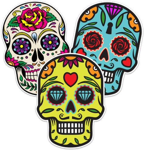 Calavera Sugar Skull Car Stickers And Decals - Calavera Sugar Skull Car Stickers And Decals (500x500)