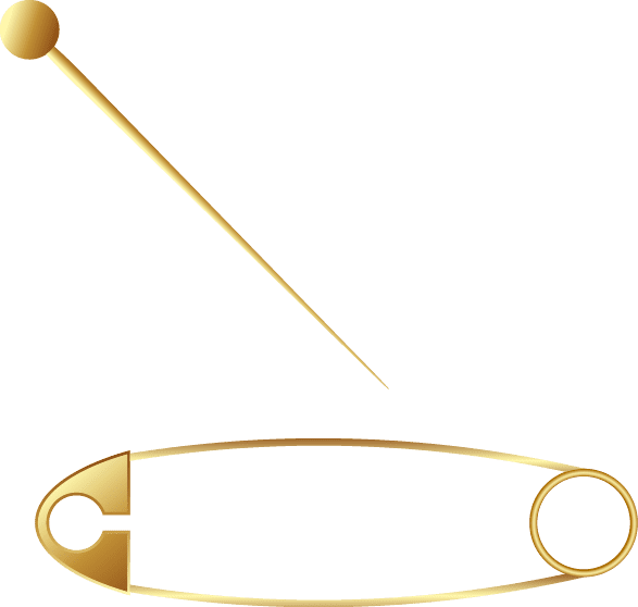 Golden Brooch Pin Safety Pins - Golden Brooch Pin Safety Pins (587x558)