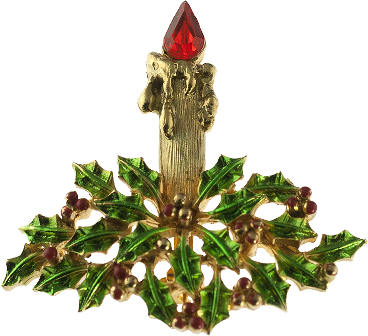 Jj Christmas Candle Brooch From Krombholzjewelers On - Jj Christmas Candle Brooch From Krombholzjewelers On (719x719)