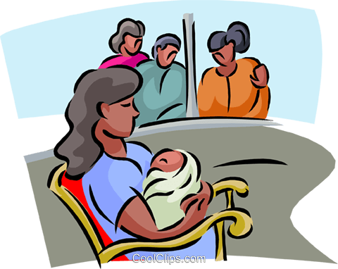 Mother With Newborn Child Royalty Free Vector Clip - Mother With Newborn Child Royalty Free Vector Clip (480x382)