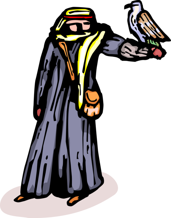 Vector Illustration Of Middle Eastern Arabian Man With - Vector Illustration Of Middle Eastern Arabian Man With (551x700)