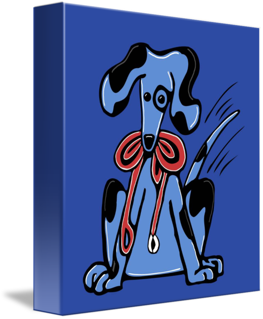 Whimsical Blue Dog By Kristen Stein - Whimsical Blue Dog By Kristen Stein (536x650)