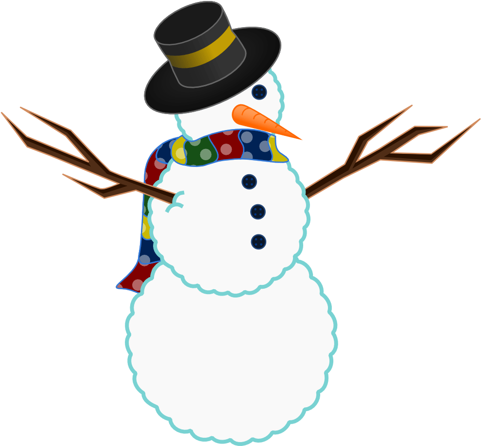 Christmas Snowman Clip Art Free - Christmas Snowman Clip Art Free (999x921)