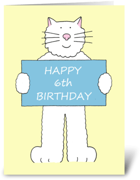Happy 6th Birthday Cute Cat - Happy 6th Birthday Cute Cat (350x396)