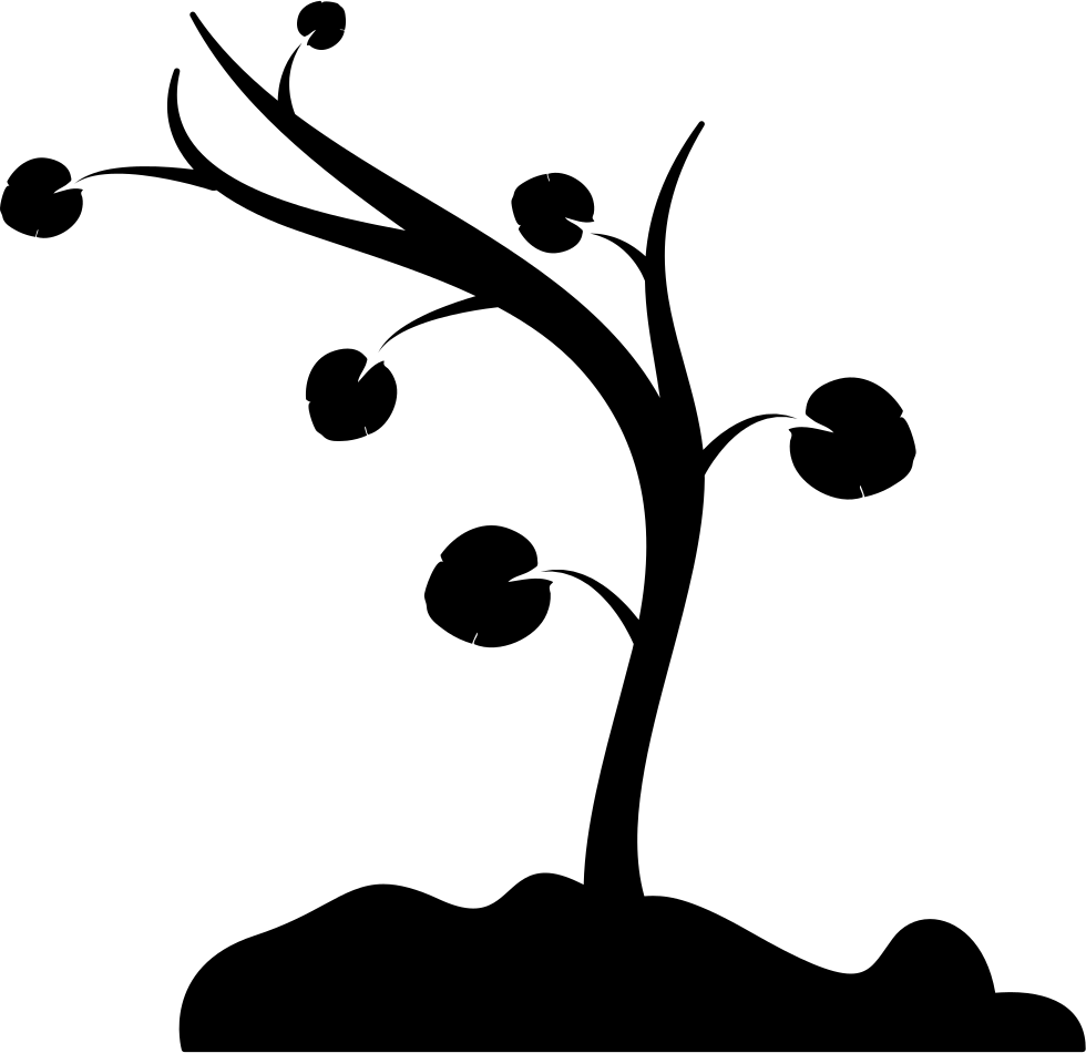 Tree Curved To Left With Few Leaves And Branches Svg - Tree Curved To Left With Few Leaves And Branches Svg (980x950)