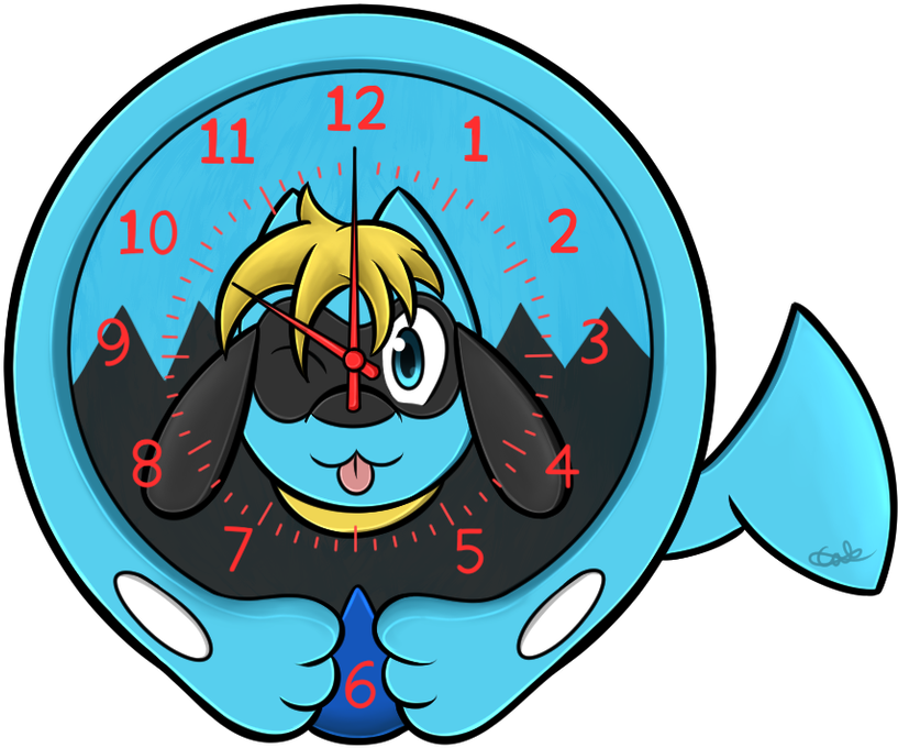 Riolu Clock By Melac - Riolu Clock By Melac (900x728)