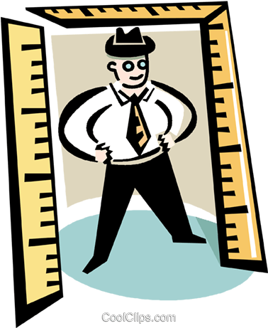 Man Standing In A Doorway Of Rulers Royalty Free Vector - Man Standing In A Doorway Of Rulers Royalty Free Vector (377x480)