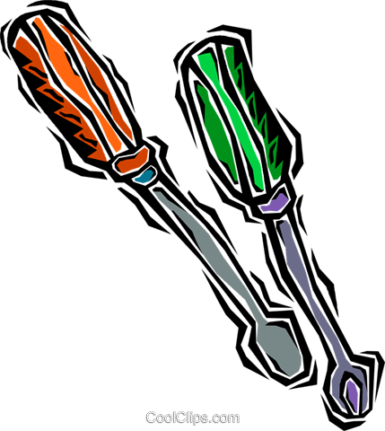 Screw Drivers Royalty Free Vector Clip Art Illustration - Screw Drivers Royalty Free Vector Clip Art Illustration (429x480)